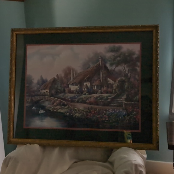 Framed Thatched Roof English Cottage - Picture 2 of 4